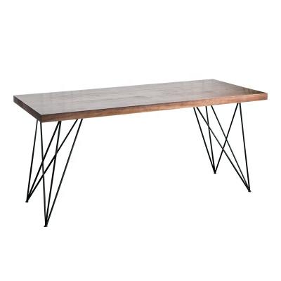 China Nordic wooden dining table iron dining table (the other) wooden kitchen table wholesale adjustable furniture for sale