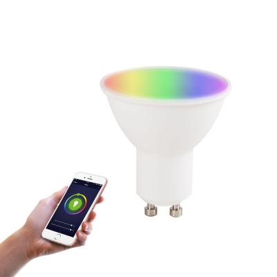 China TUYA SMART BULB 230V China Factory GU10 Tuya Wifi Led SPOT LAMP RGBCW 5W Smart Lamp for sale