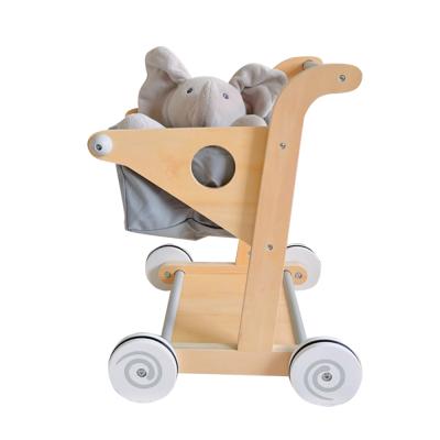 China Eco - Friendly Material Custom Role Playing Wooden Toy Children Cart Shopping Mall for sale