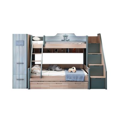 China Modern Design French Solid Wood Bunk Beds With Slide Kids Bunk Bed Storage for sale