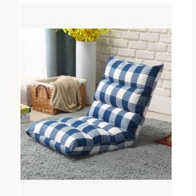 China (Size) Adjustable Foldable Blue White Cube Cushion Lazy Sofa Floor Chair for sale