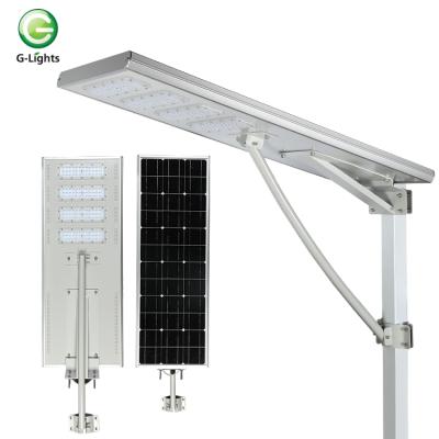 China Aluminum ip65 SMD 60watt 90watt 120watt 150watt all in one integrated led solar streetlight for sale