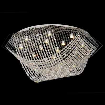 China China first grade crystal stainless steel indoor decoration high ceiling chandelier for sale