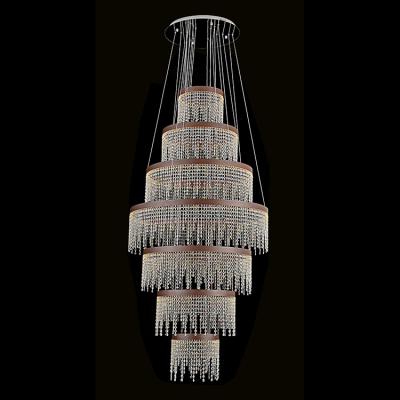 China New style white indoor decoration aluminum crystal chandelier led pendant light for sale