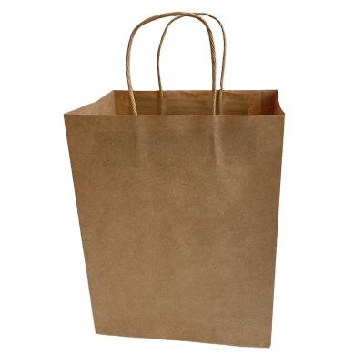 China 2021 Disposable Hot Sale Custom Logo Gift Eco Friendly Brown Food Take Away Kraft Paper Bag for sale