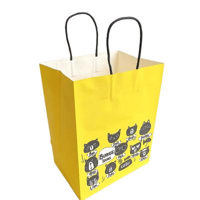 China Customized Disposable Take Away Food Bag Fashion Shopping Bag Brown Kraft Paper Bags for sale