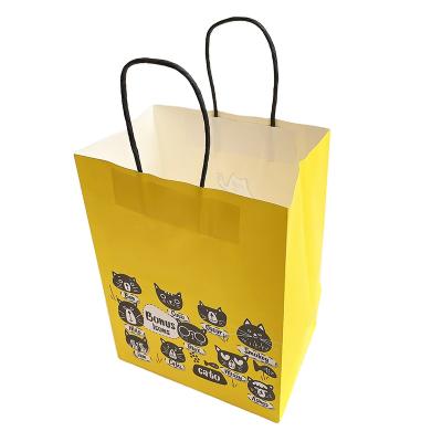 China Factory Supply Disposable Good Quality OEM Customized Kraft Paper Bag Full Color Printing For Shopping for sale