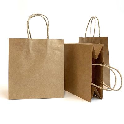 China China Disposable Supplier Customized Brown Boutique Packaging Paper Bags With Logo And Handle for sale