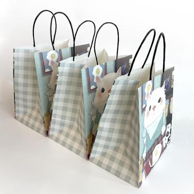 China Stok disposable colorful printed carry bag die cut luxery handled paper shopping bags with handle for sale