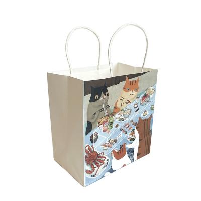 China Disposable Custom Printing Luxury Paper Gift Packaging Bag White Paper Bags for sale