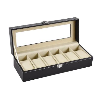 China Factory direct sales 6 leather watch packaging watch storage display box jewelry box storage display sales box leather for sale