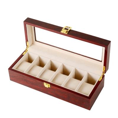 China 6 Pianos Classic Elegant Luxury Vintage Paint Spray Paint Watch Storage Box Light Wooden Watch Box for sale