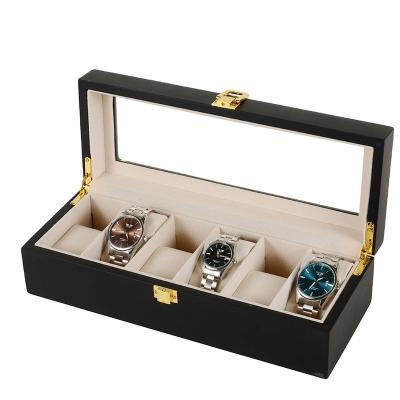 China Vintage Manufacturer Stain Spray Paint Watch Storage Box Matte Wood Watch Box Luxury 6 Wholesale Classic Elegant Luxury for sale