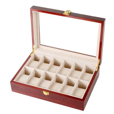 China 12 Piano Classic Elegant Luxury Paint Vintage Spray Paint Watch Storage Box Light Wooden Watch Box for sale