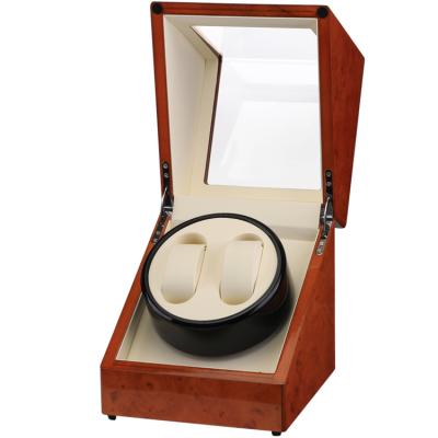 China Carbon Fiber Wood Mahogany Piano Lacquer Pillow 2+0 Cream Beige White Inner Watch Winder for sale