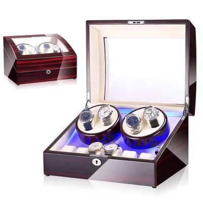 China Lightweight 4+6 finishes piano lacquer wood shaker with automatic lamp and storage watch winder winder for sale