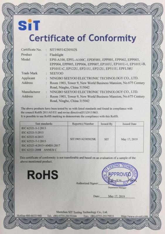 RoHS - Ningbo Seeyoo Electronic Technology Co., Ltd.