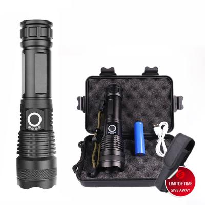 China Emergency Professional Outdoor Hunting Aluminum Torch Light Xhp50 Set Led Tactical Emergency Fires Rechargeable Flashlights for sale