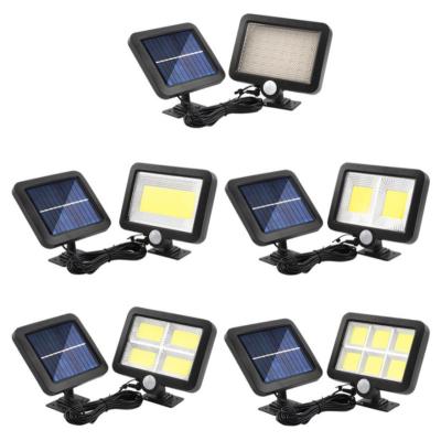 China Hot Sale COB LED 16.4Ft Cable 3 Modes Solar Powered Solar Adjustable Motion Sensor LED Panels Wall Light Solar Garden Lamp for sale