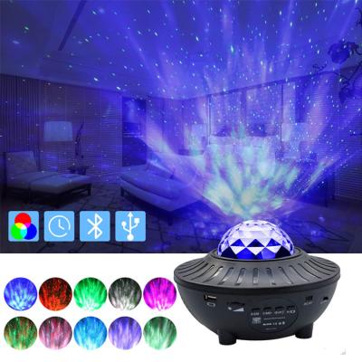 China Bedroom Modern Decorative Room Ocean Wave Bluetooth Starlight Music Audio RGB LED Projection Remote Control Starry Light for sale