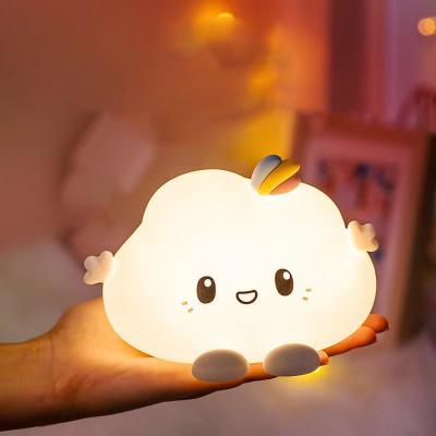 China Hot Selling Amazon EUROPE Silicone Cloud Night Lamp Kids Gifts Bedroom Tabletop Rechargeable Faucet LED Remote Control Cloud Night Light for sale