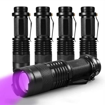 China Ultra Violet Black Light Torch 395nm LED Industrial Aluminum UV Pocket Waterproof 3 Modes Flashlight for sale