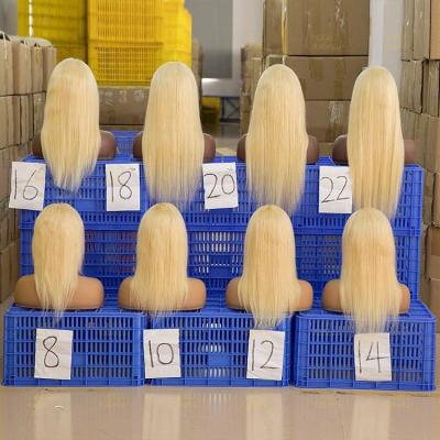 China Smooth Gently Shedding Deep Barely 100% Sheer Human Hair 613 Lace Frontal Brazilian Blonde Mink Lace Wig Raw Virgin Cuticle Aligned Front Wigs With Baby Hair for sale