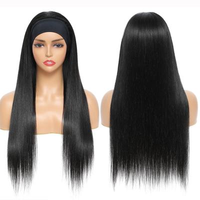 China Unprocessed Brazilian Hair 100% Straight Soft Thick Smooth Virgin Hair Vendors Headband Curly Unprocessed Wig For Black Women for sale