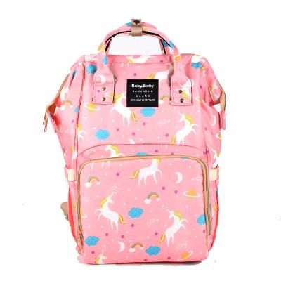 China Printing Waterproof Mom Fashion Diaper Bag Large Capacity Diaper Bag Travel Maternity Backpack for sale