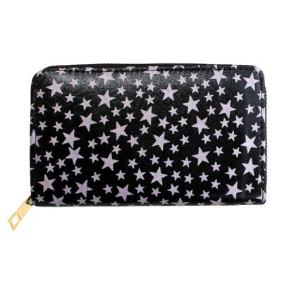 China Waterproof Women PU Leather Handbag Wallet Clutch With Five-pointed Stars Ladies Straps Bag Purse for sale