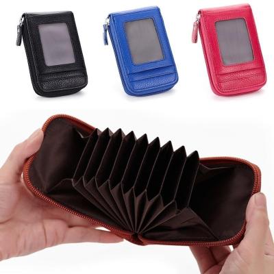 China Women Men Leather PU Coin Purse RFID Business ID Holder Waterproof Unisex Card Holder Latch Credit Card Holder Cash Wallet for sale