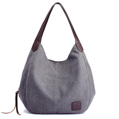 China Fashion Women Fashion Casual Canvas Handbags Large Capacity Shoulder Bag for sale