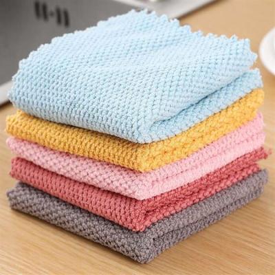 China Sustainable Household Cleaning Cloth Thickened Table Cleaning Cloth Kitchen Double Sided Cleaning Towel for sale