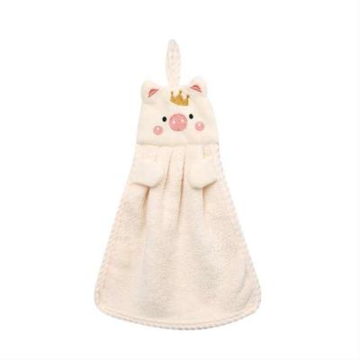 China Sustainably Hangable Absorbent Cute Lazy Pig Rag Towel Solid Color Household Dish Clean Cloth for sale