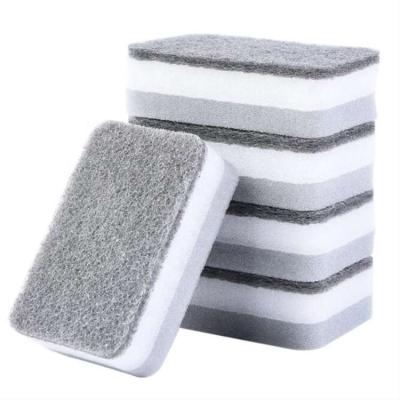 China Viable Thickened Kitchen Household Cleaning Tools Scouring Pad Cleaning Brush Tableware Sponge for sale