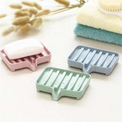 China Modern Creative Punch-free Soap Tray Holder Toilet Soap Storage Box Wheat Straw Drain Soap Box for sale