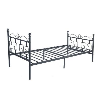 China Durable European Style Twin Size Black Bed Frame Metal Solid Bed Modern Metal Platform Bed for sale