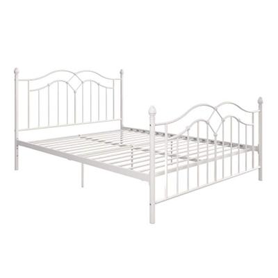 China (Other) Classic Design Metal Adjustable Platform Bed With Stable Metal Slats White Queen Size Bed Frame for sale