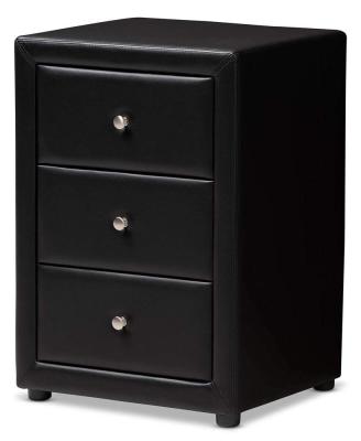 China Baxton Studio 3-Drawer Nightstand Simply Convertible Leather Bedside Table Cover for sale