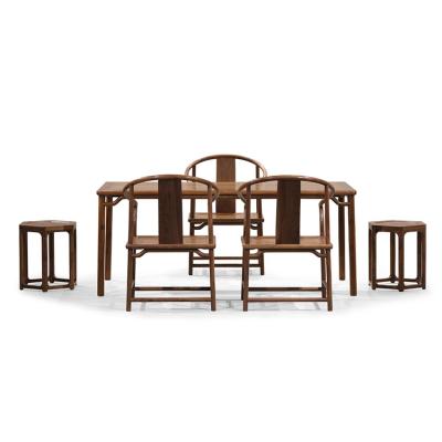 China (Other) Restaurant Dining Furniture Adjustable Chinese Table Set Cheap Furniture Luxury Wood Dining Chairs Set 5 for sale