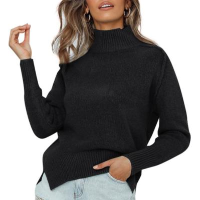 China Winter Autumn Oversized QUICK DRY Candy Knit Sweaters Ladies Plus Size Solid Color Turtle Neck Long Sleeve Pullover Sweater for sale