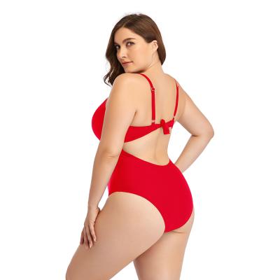 China New Style Viable Wholesale Swimwear Soild Color One Piece Swimsuit Plus Size Swimwear Women's Beach Wear for sale