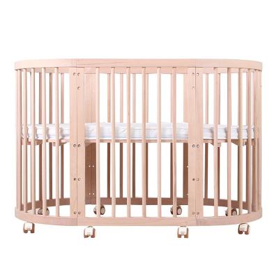 China Durable+adjustable+Mobile Wooden Portable Newborn Crib Sleep Multifunctional Baby Swing Crib Baby Hutches for sale