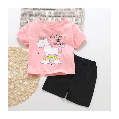 China Breathable Baby Summer Clothes 2 Piece Kids Cotton Pajamas Sets Kids Boutique Clothing Sports Suit for sale