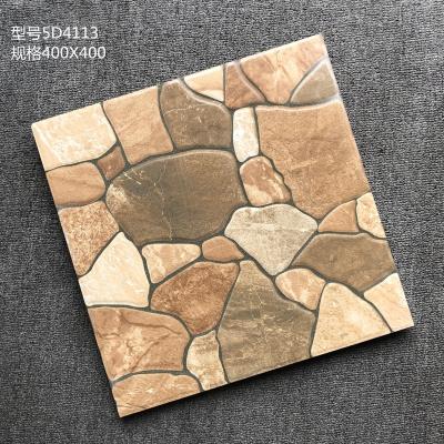 China Rustic Tiles 400x400mm Rustic Stone Ceramic Tile Outdoor Garden Balcony Floor Tile for sale