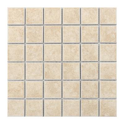 China Glazed Metallic Tiles Cream Square Ceramic Swimming Pool Floor Decorative Mosaic Tiles for sale