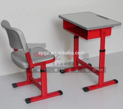 China Modern School Furniture Comfortable Wooden Simple Height-Adjustable School Desk And Chair For Students for sale