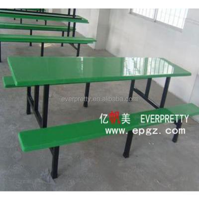 China Everpretty Modern Hot Sale Design 6 Seaters Wooden Canteen Dining Table And Chairs for sale