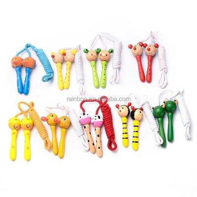 China High Speed ​​Universal Cartoon Cute Shape Wooden Handle Kids Jump Rope for sale