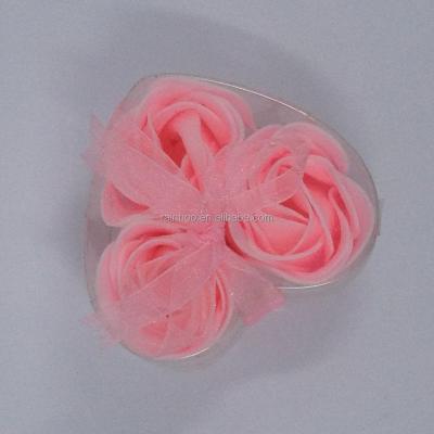 China Basic Cleaning Flower Rose Paper Soap In PP Box For Promotion for sale